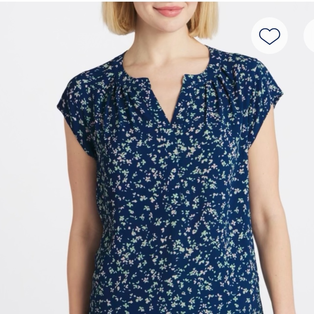 Morey Split Neck Short Sleeve Blouse